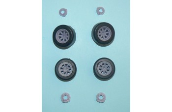 Wheels + brake discs + tyres ( tarmac ) – Minilite – Ford Escort Mk.I / Mk.II 1/24